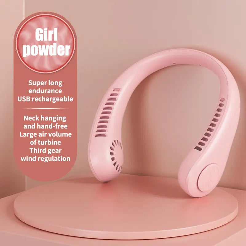 Wearable Hanging Cooling Electric Neck Rechargeable Fan